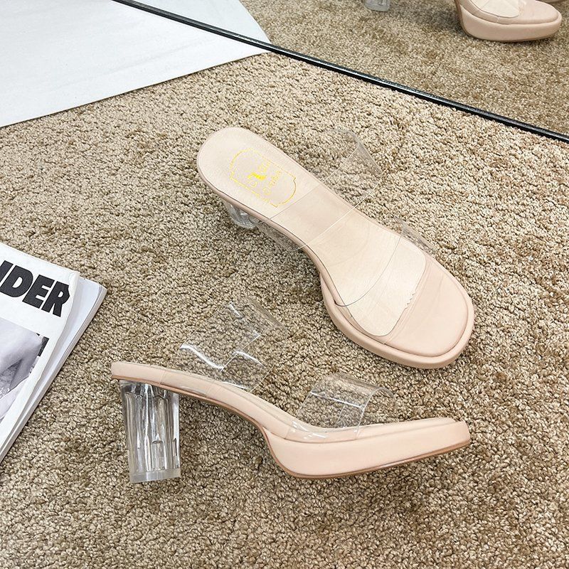 Sandalen mit transparentem Absatz | LuxeStyle