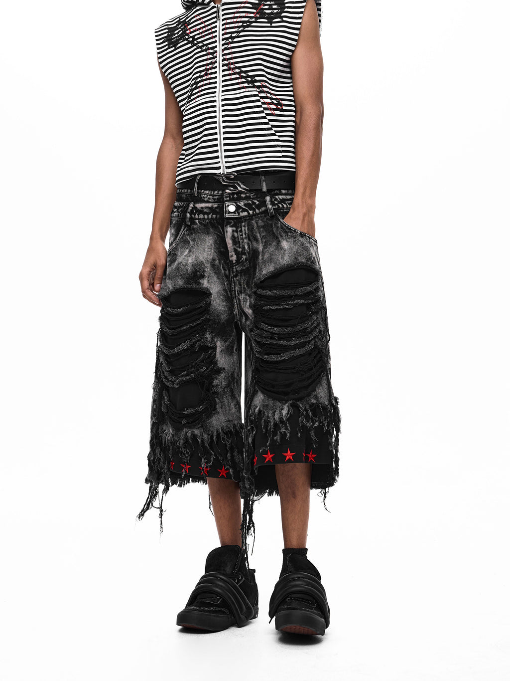 Herren Kurzjeans mit Doppelbund
