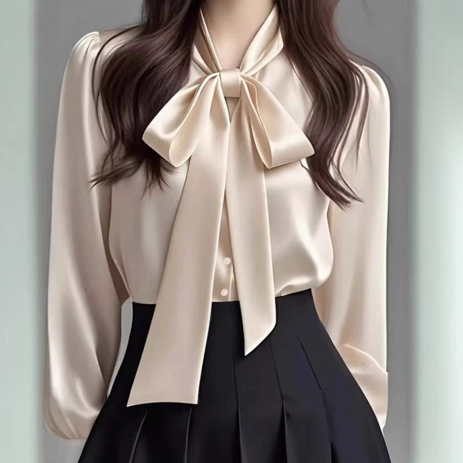 Satinbluse mit Bindebändern – Bild 6 | LuxeStyle