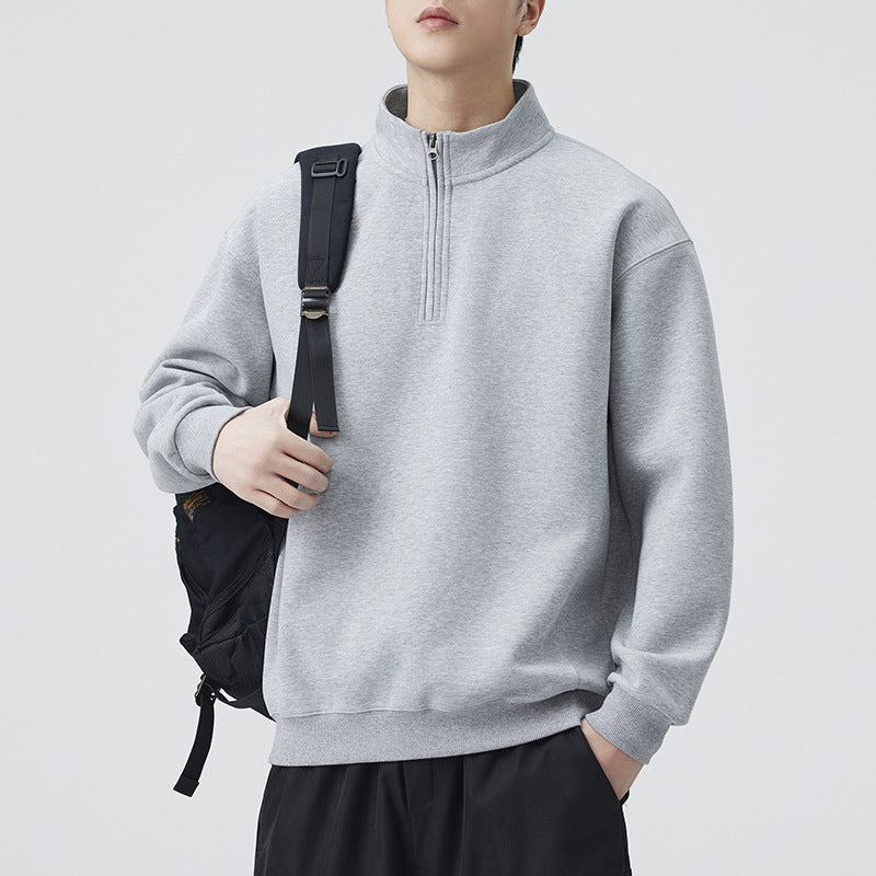 Herren Hoodie mit Stehkragen und Reissverschluss