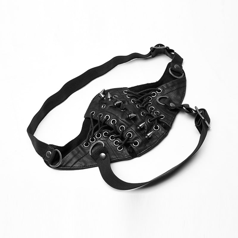 Rock Field CS Spike Unisex Punk Rope Leder Maske