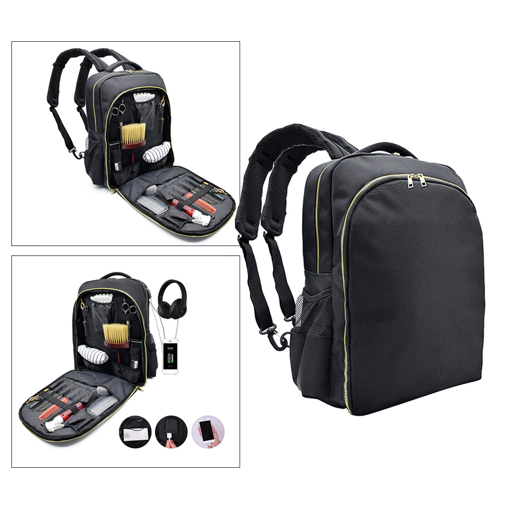 Nylon-Rucksack für Friseure – Schwarz – Bild 3 | LuxeStyle