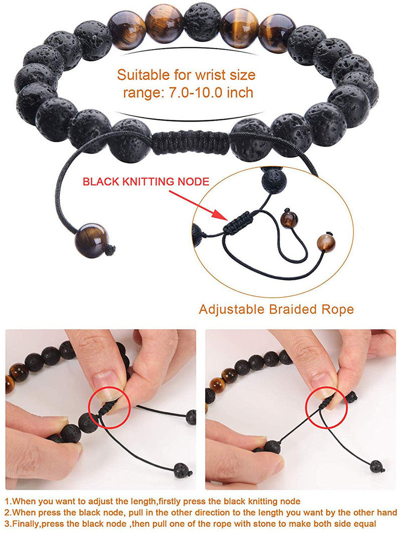 Tiger Eye Partnerarmbänder aus mattem Achat