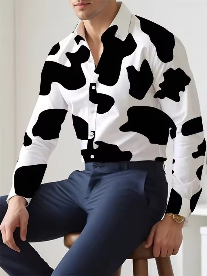 Herren Langarmhemd mit Streifen und Palmenmuster – Bild 8 | LuxeStyle