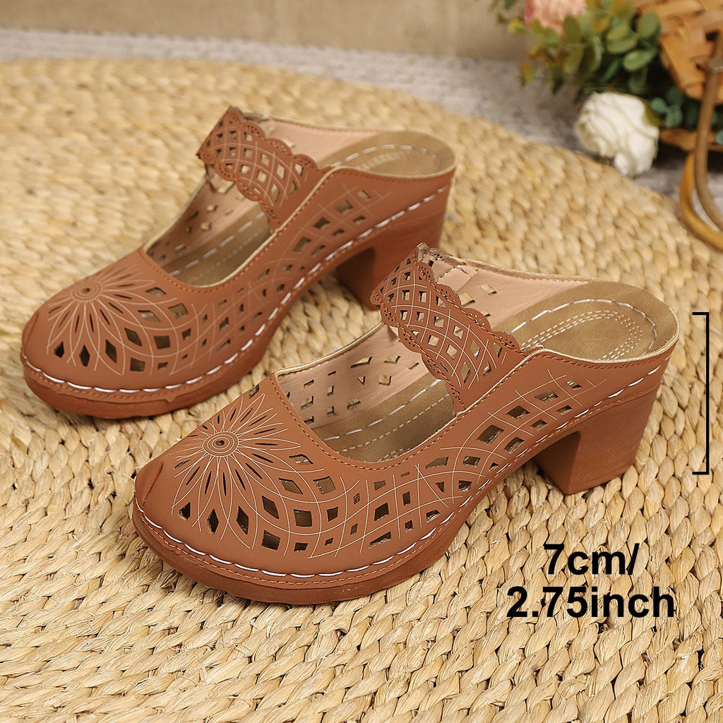 Slip-on Sandalen mit Blockabsatz