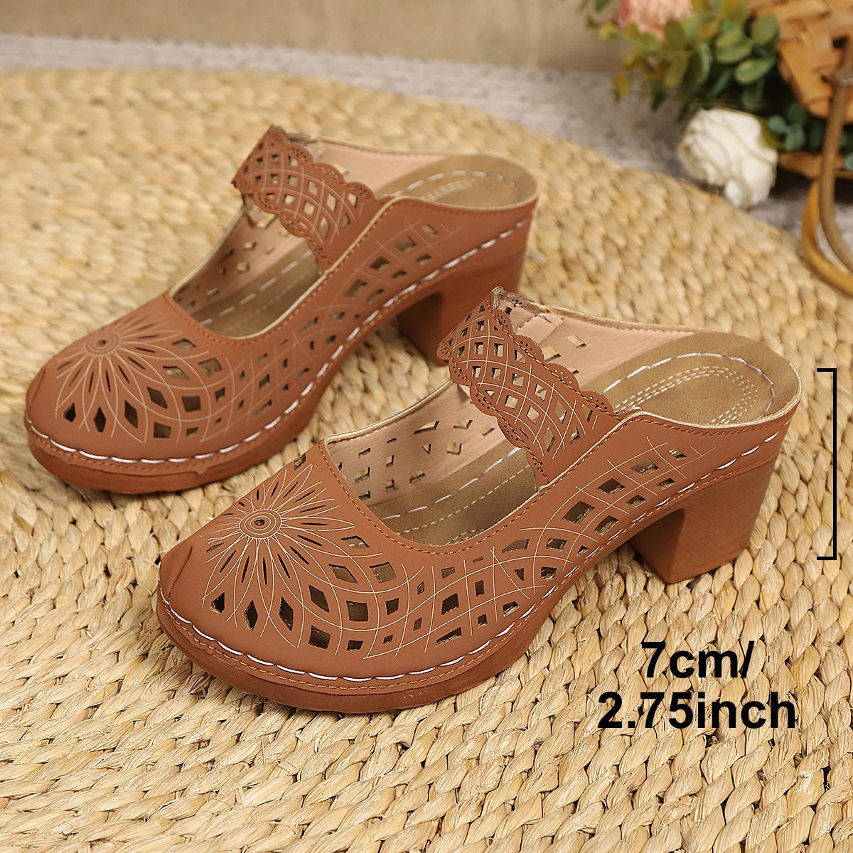 Slip-on Sandalen mit Blockabsatz