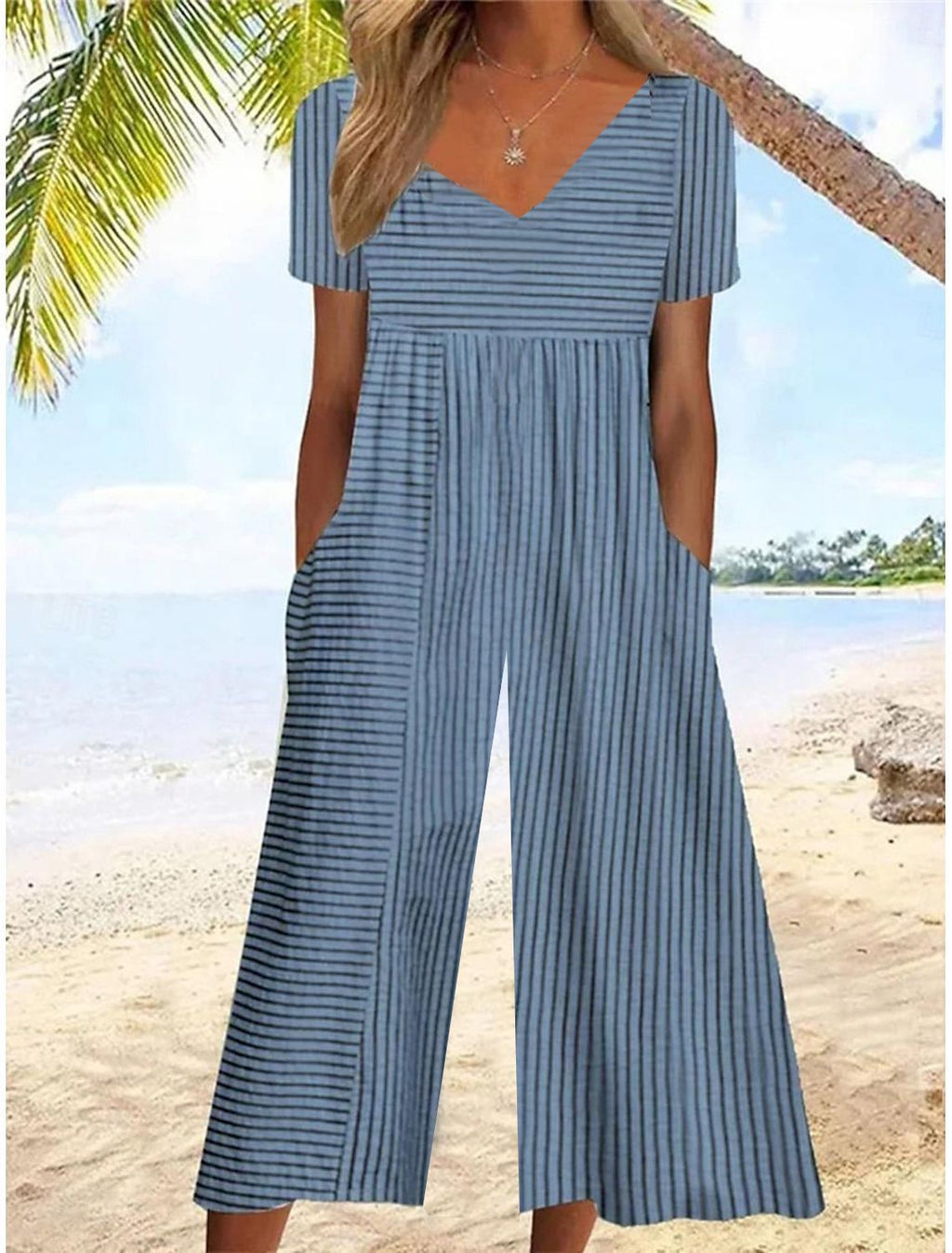 Eleganter ärmelloser Jumpsuit mit Print