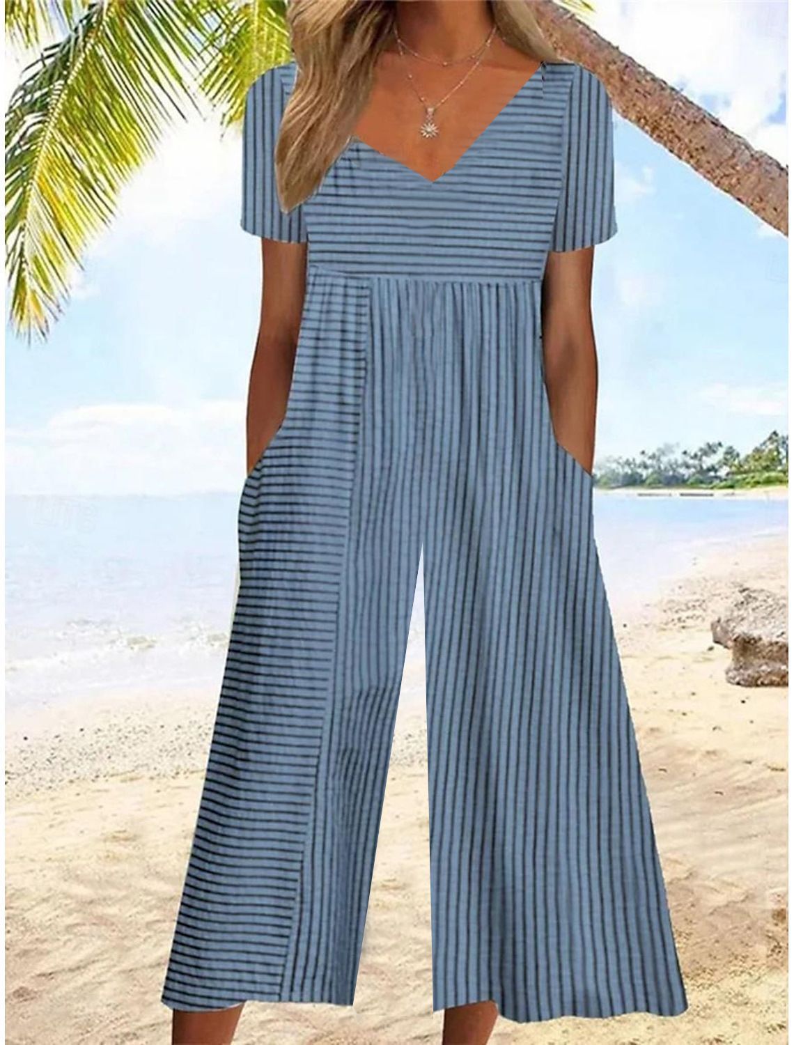 Eleganter ärmelloser Jumpsuit mit Print