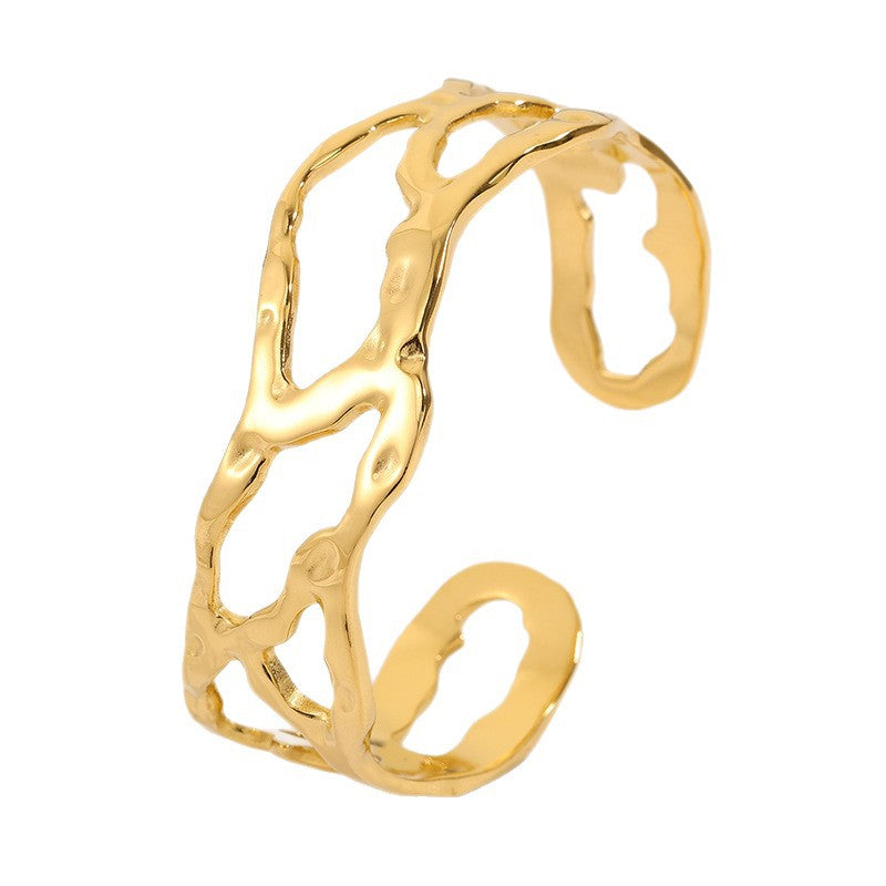 C-förmiges Armband aus 18K vergoldetem Edelstahl