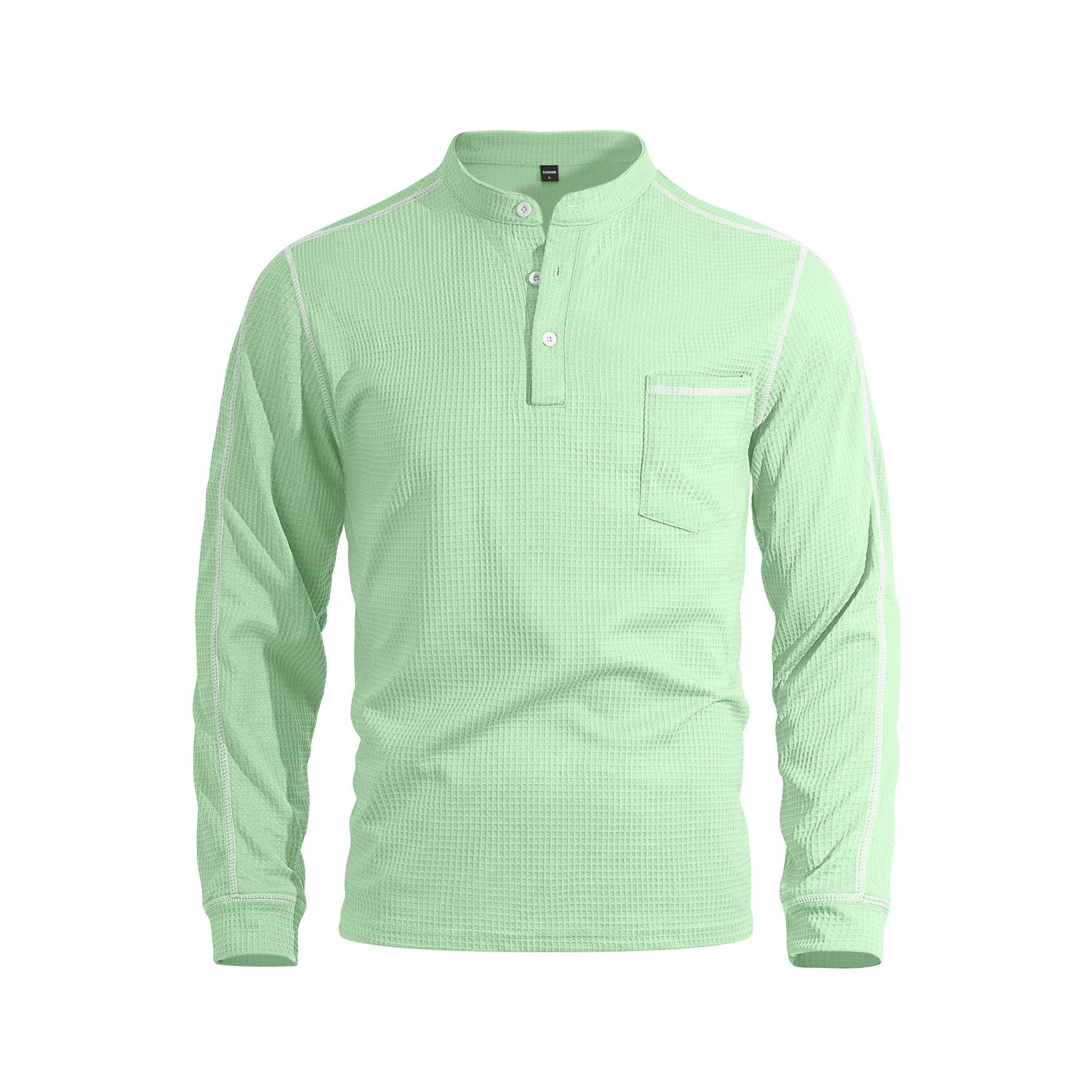 Herren-Henley «Waffle» · Waffelstrick, Langarm