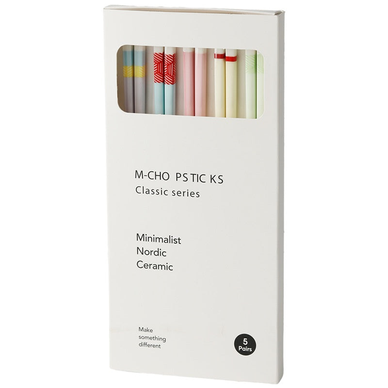 Keramik-Set: 5 Gabelpaare & 5 Löffel