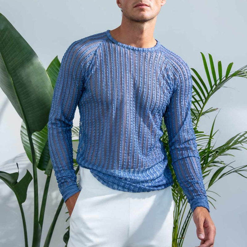 Herren Langarmshirt mit Streifen – Bild 6 | LuxeStyle