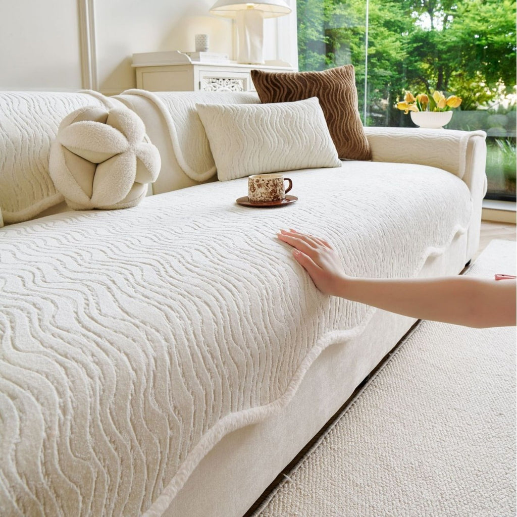Chenille Sofakissenbezug – Streifen, 70–240 cm – Bild 8 | LuxeStyle