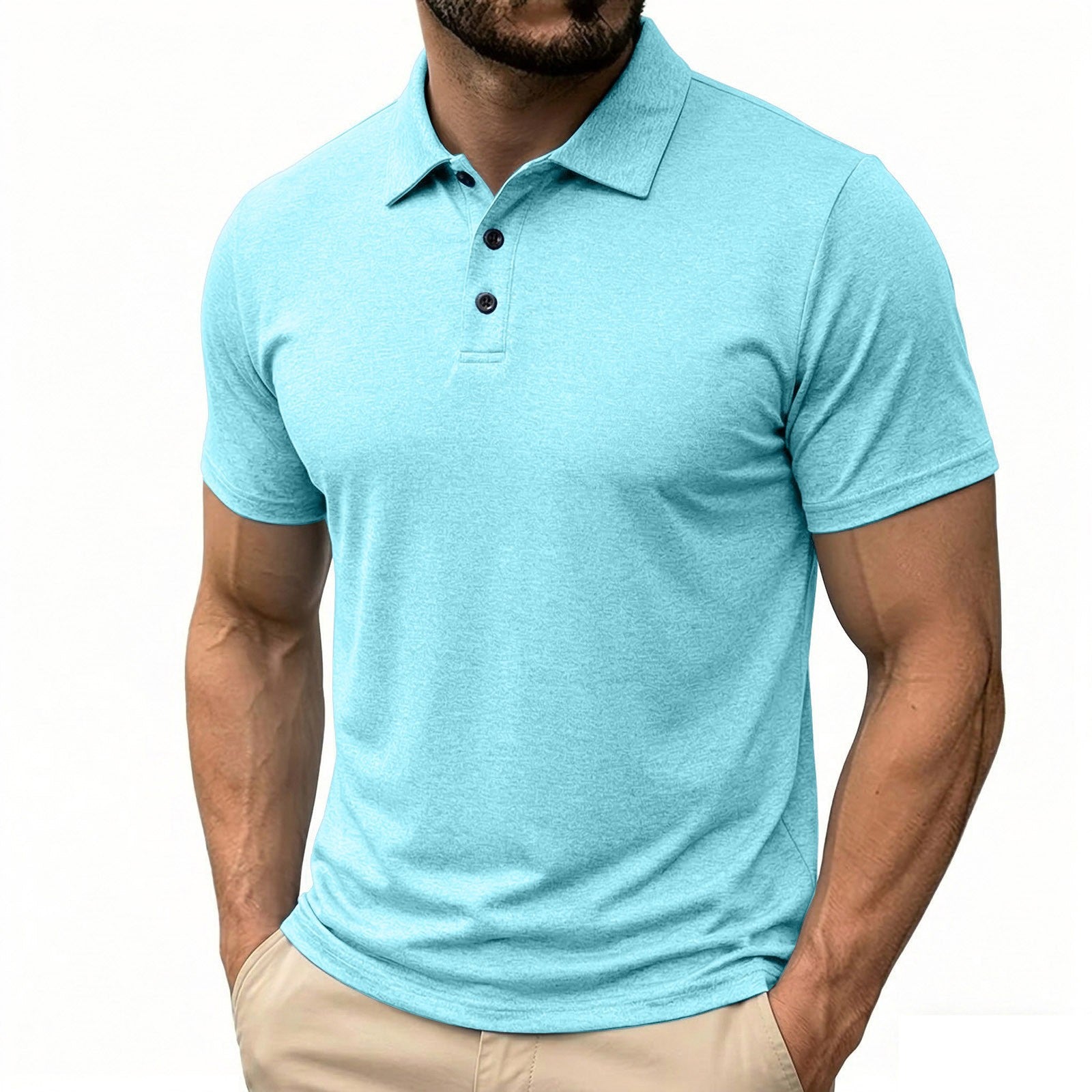 Einheitsfarbenes Kurzarm-Shirt für Herren