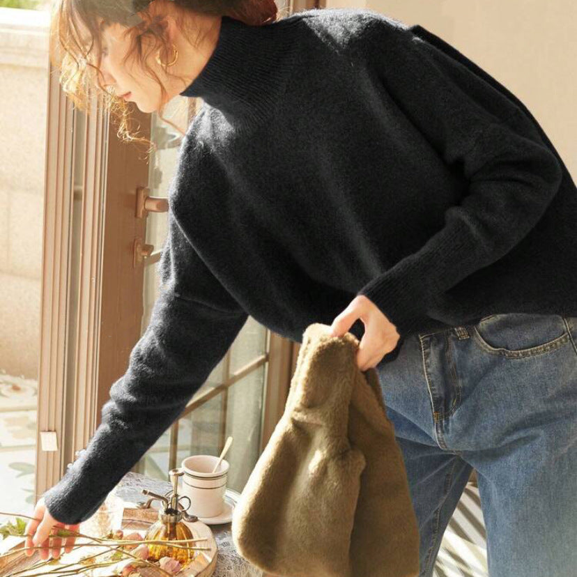 Rollkragen-Strickpullover für Damen