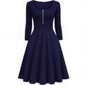 Elegantes Midi-Kleid mit Front-Reissverschluss – Bild 1 | LuxeStyle