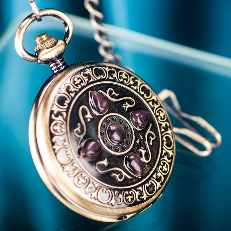 Retro Flip-Open Mechanische Taschenuhr