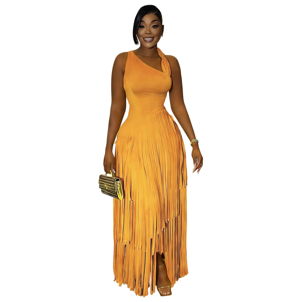 Ärmelloses Kleid mit Quasten – Bild 2 | LuxeStyle