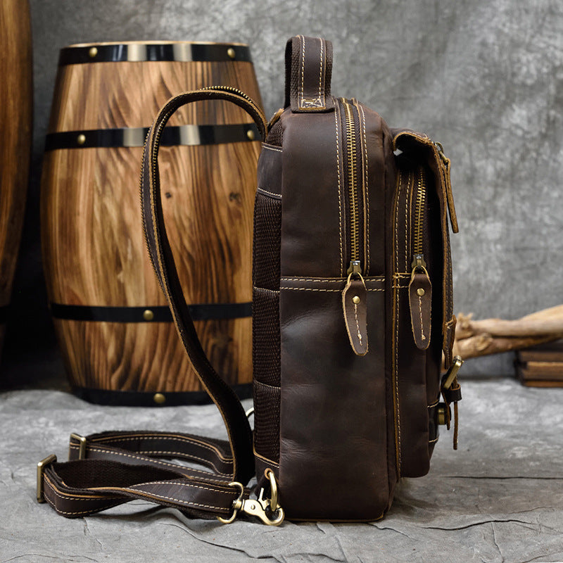 Retro Lederrucksack für Herren und Studenten