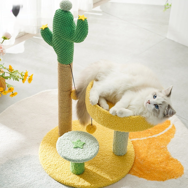 Katzenbaum mit Kratzstamm Kaktus
