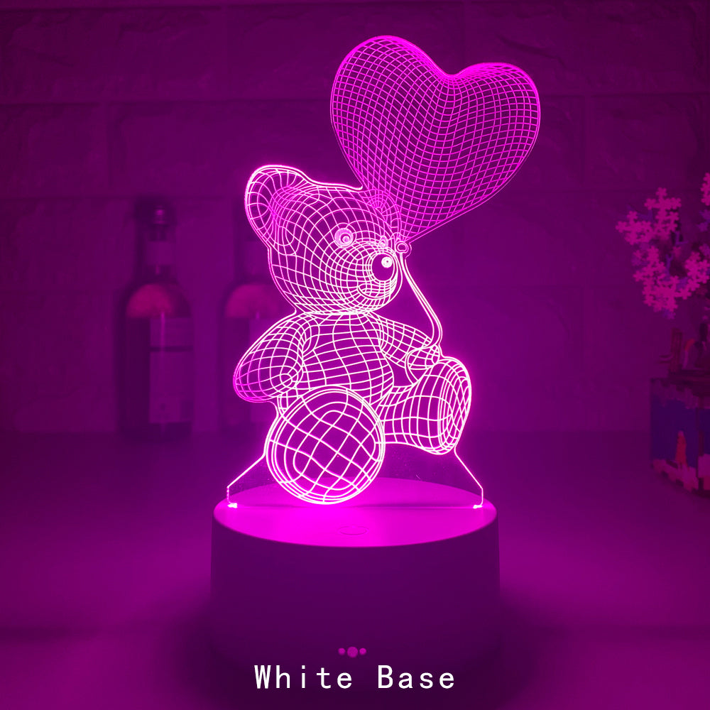 3D-Teddy-Nachtlampe mit Farbwechsel
