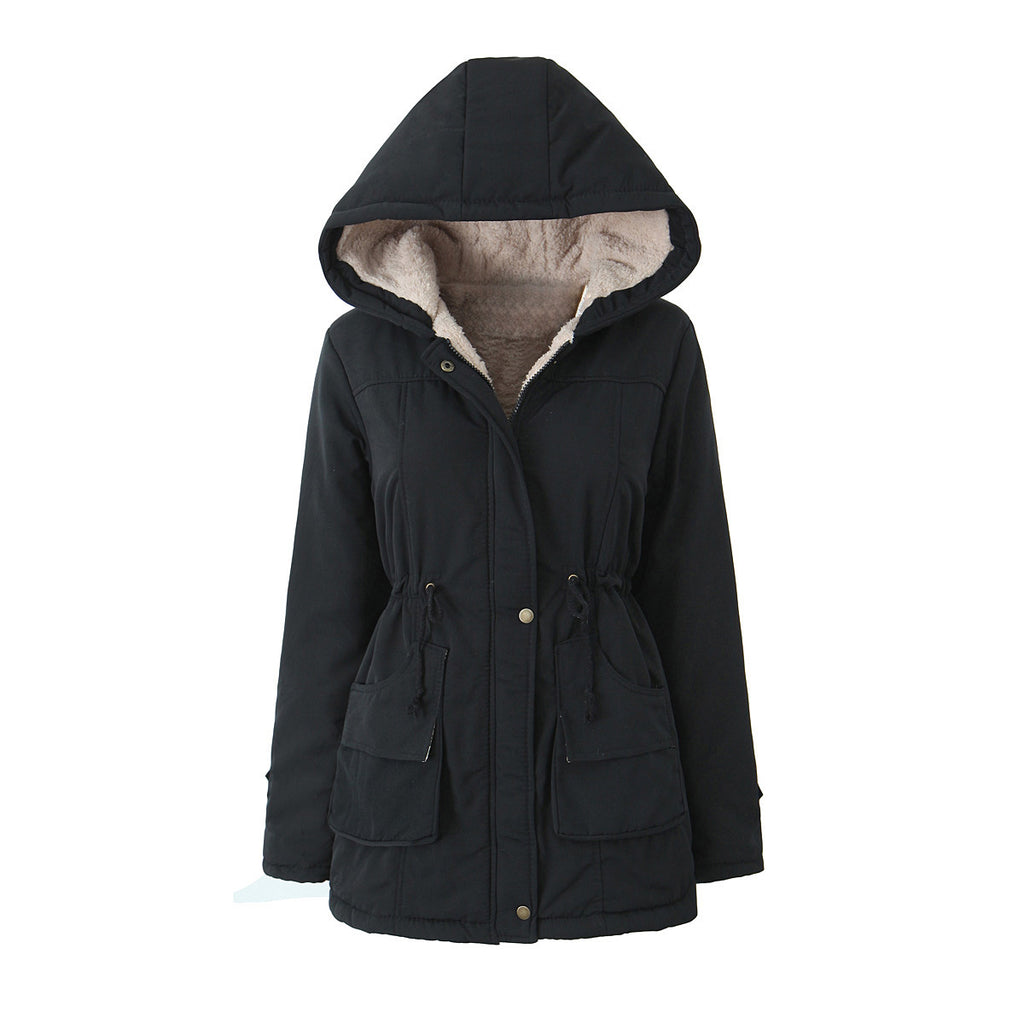Schwarzer Daunen‑Coat mit Kapuze – Bild 4 | LuxeStyle