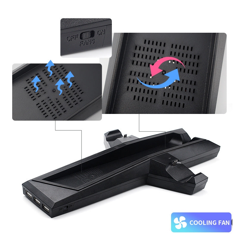 PS4 Slim Ladestation mit Kühler und Hub