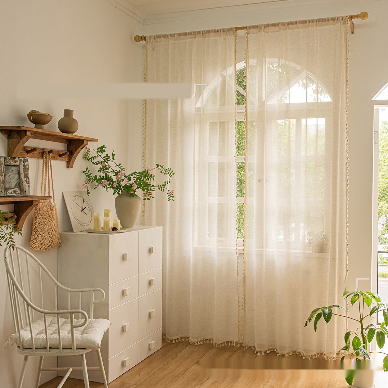 Boho-Tüllvorhang