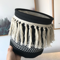 Aufbewahrungseimer aus Canvas mit Quaste