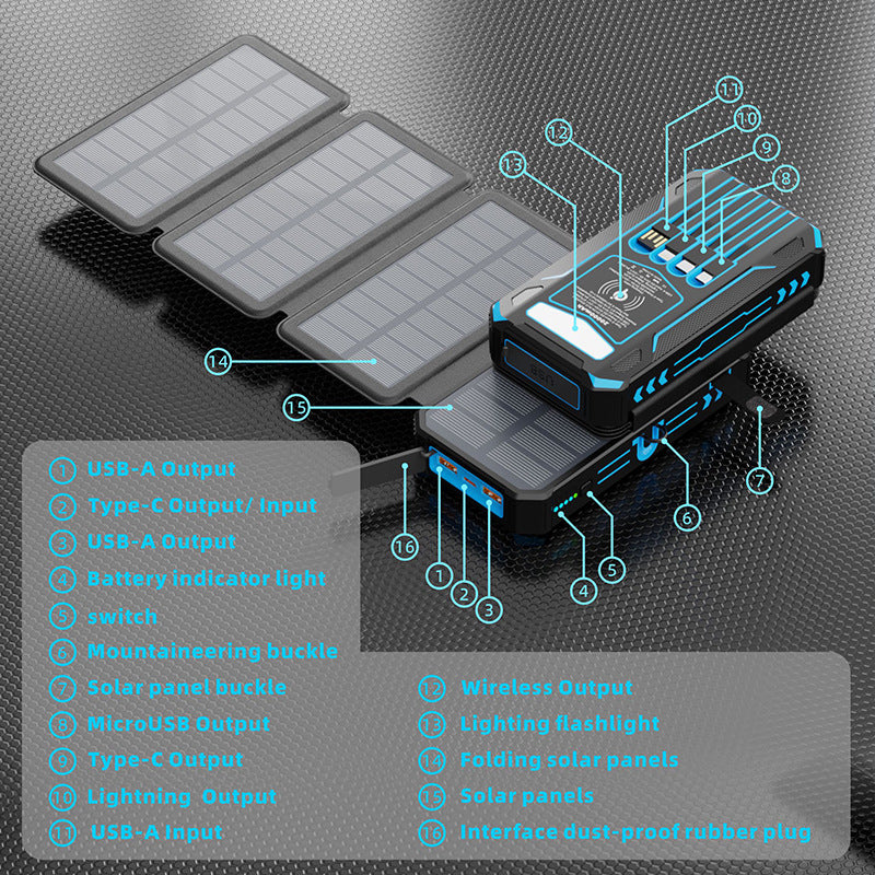 Solar Powerbank, faltbar, 20000 mAh