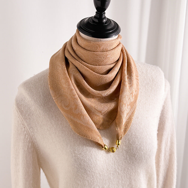 Seidenschal Halstuch in Beige