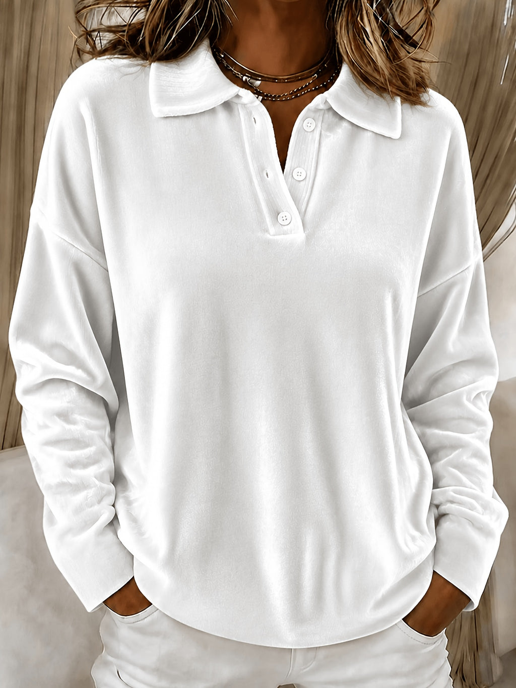 Relaxed Polo-Shirt mit Umschlagkragen
