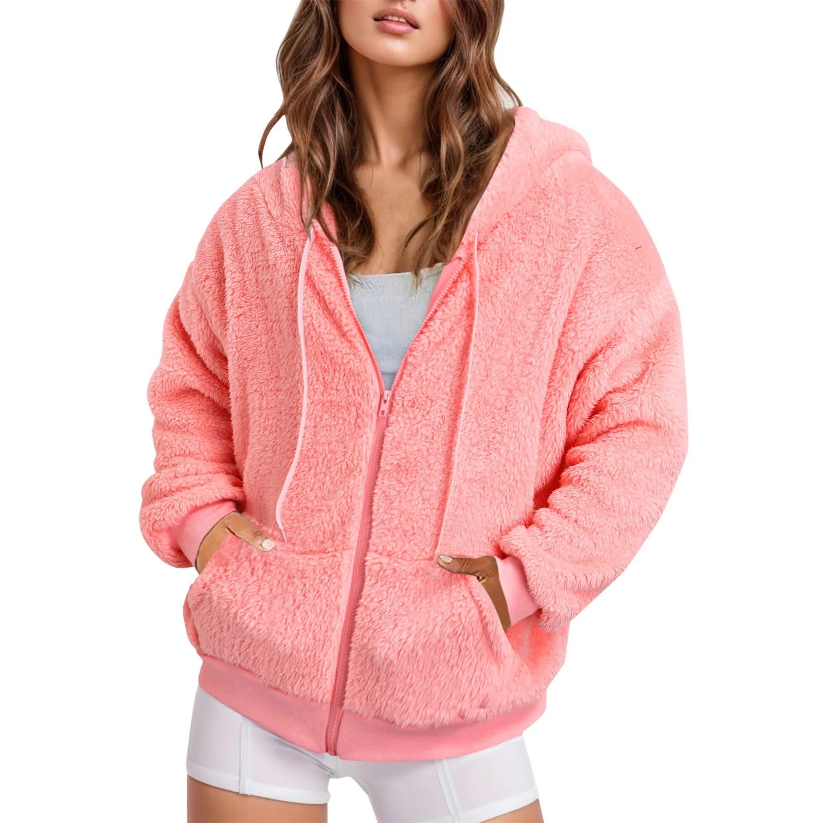 Warmer Hoodie mit geometrischem Muster