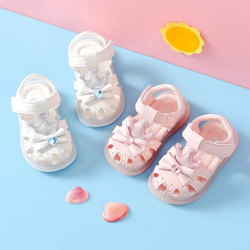 Babysandalen Sommer 0-2 Jahre, rosa, mit Strass | LuxeStyle