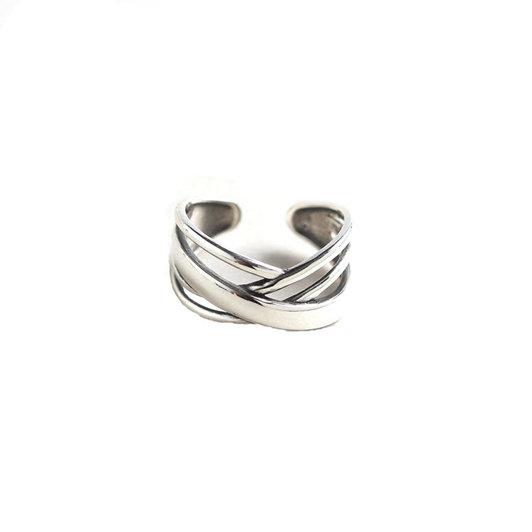 Personalisierter Retro Silberring mit unregelmässiger Form | LuxeStyle