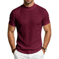 Herren Bequem Rundhals-T-Shirt mit Jacquard-Rippenoptik