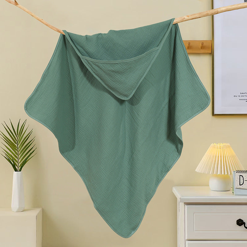 Einfarbiges Baumwoll-Krepp-Tuch für Babys – Bild 2 | LuxeStyle