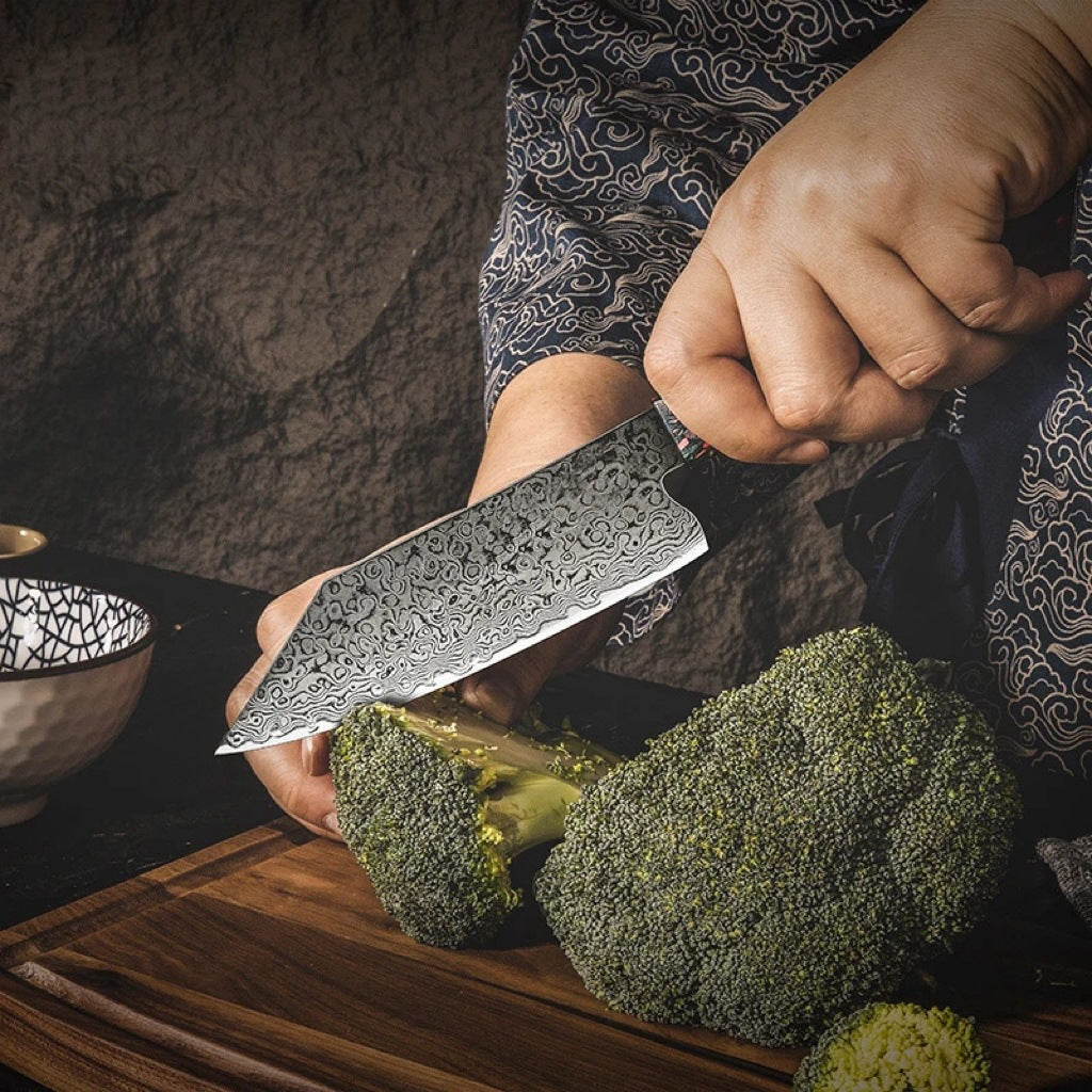 Damaskstahl‑Santoku‑Küchenmesser – Bild 4 | LuxeStyle