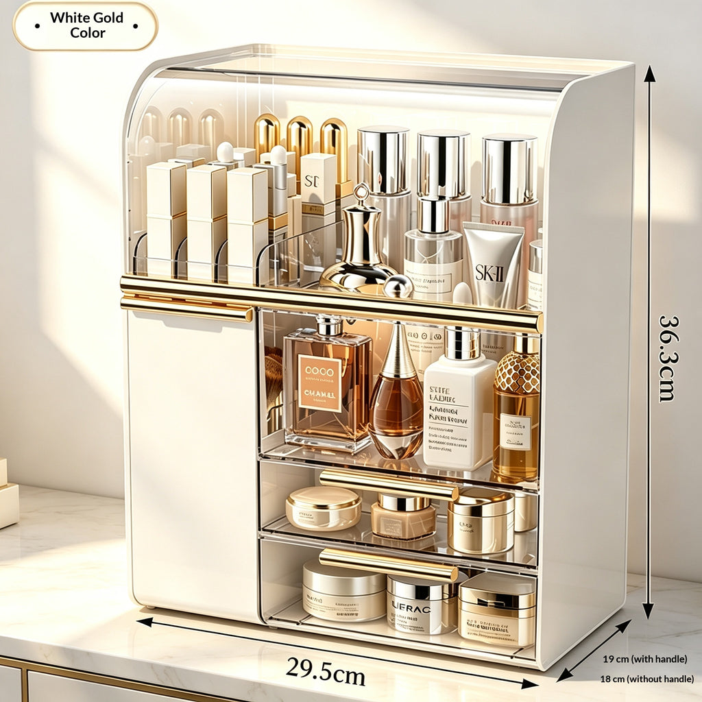 Kosmetikaufbewahrungsbox mit Pinsel- und Lippenstiftfach | LuxeStyle