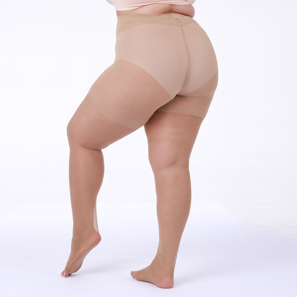 2 Paar 20D Ultra Toeless Sheer Tights