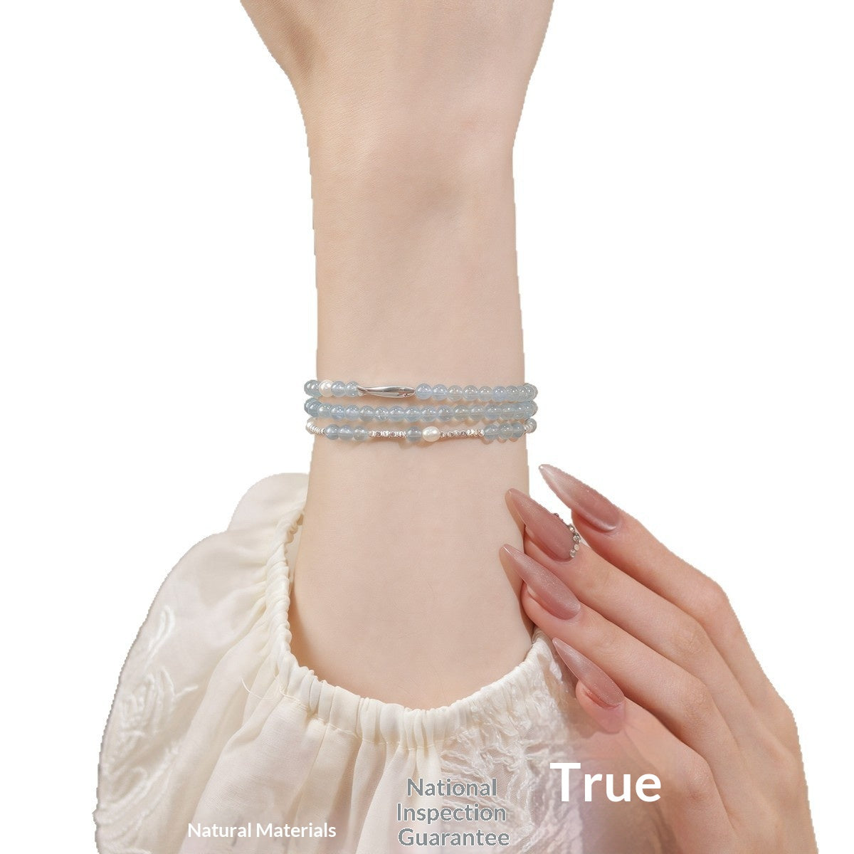 Aquamarin Perlenarmband – Bild 6 | LuxeStyle