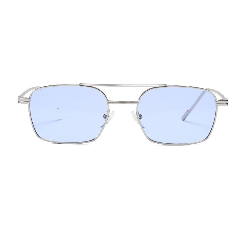 Quadratische Doppelsteg-Sonnenbrille aus Metall
