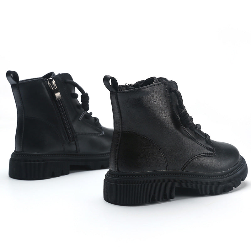 Kinderstiefel mit Frontbinde, TPR-Sohle, Mikrofasertops – Bild 2 | LuxeStyle