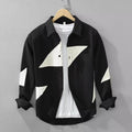 Color Contrast Patchwork Langarmhemd für Herren – Bild 9 | LuxeStyle