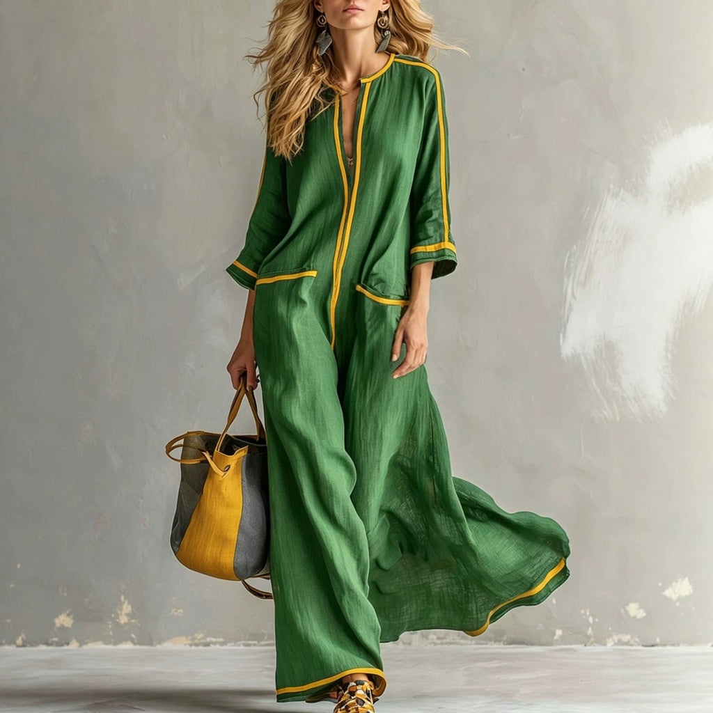 Gestreiftes, elegantes Maxikleid