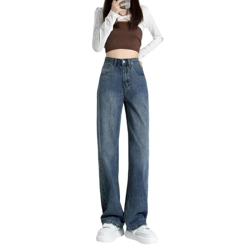 High-Waist Straight-Leg Jeans für Damen