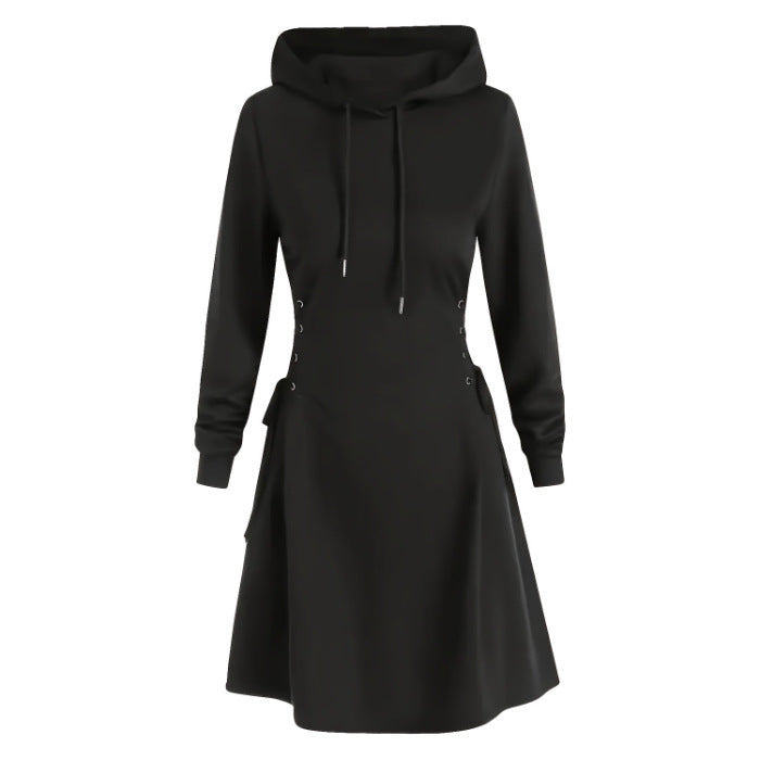 Kapuzenkleid mit langen Ärmeln