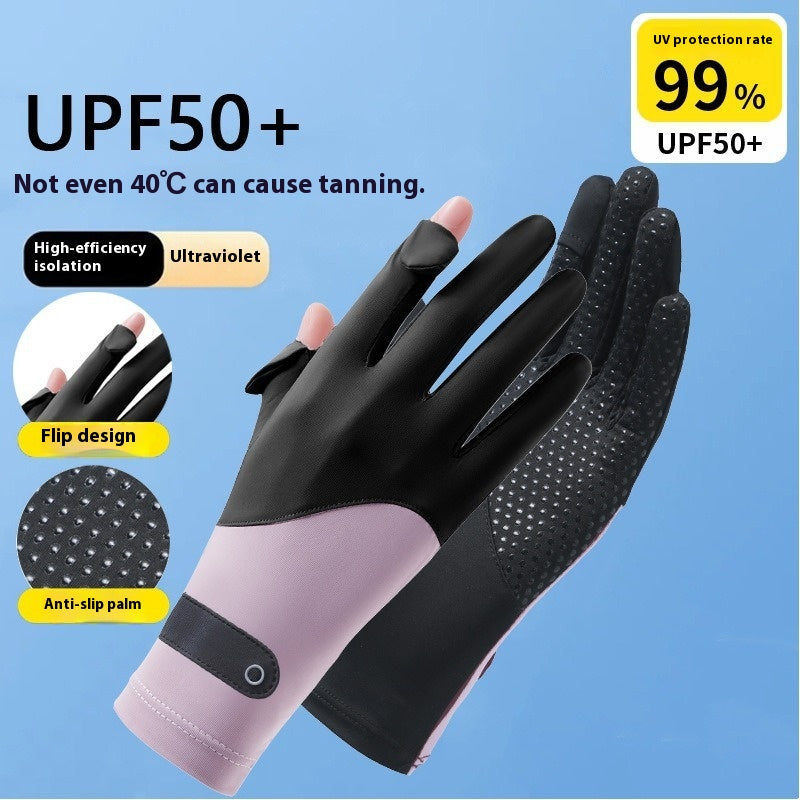Eisseide-Sonnenschutzhandschuhe Touchscreen UV-Schutz