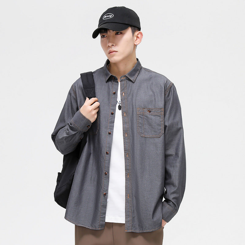 Herren Langarmshirt Slim Fit Casual