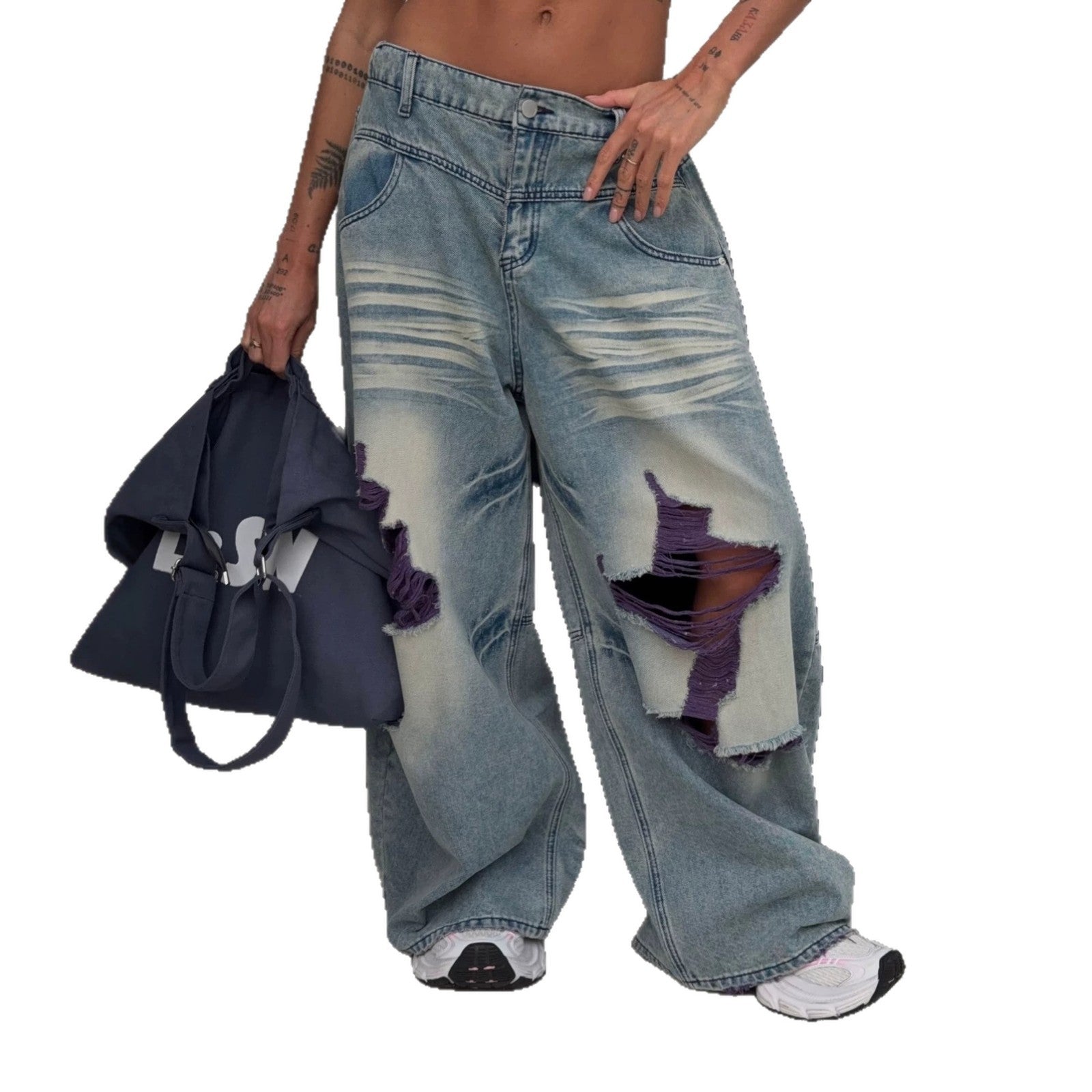 Trendy Jeans mit Rissen